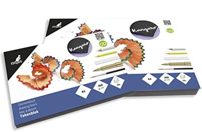 Kangaro K-5597 Tekenblok A5 300 Gram 50 Vel Zwart