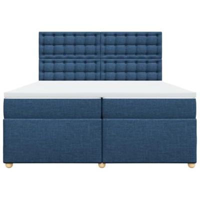Boxspring met matras stof blauw 200x200 cm