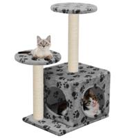 VidaXL Kattenkrabpaal met sisal krabpalen 60 cm pootafdrukken grijs - thumbnail