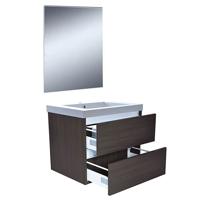 Badkamermeubelset Wiesbaden Vision 60x46 Grey Oak (2 laden) - thumbnail