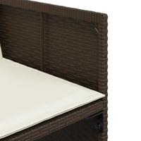 15-delige Tuinset met kussens poly rattan bruin - thumbnail