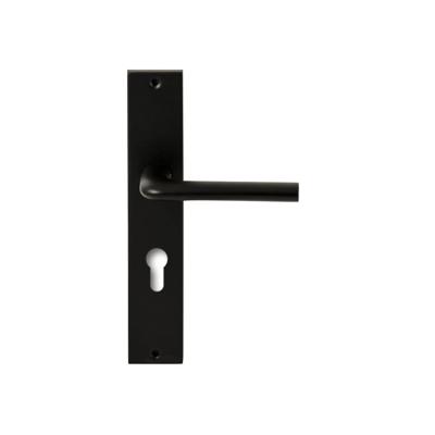 Hardbrass Deurkruk Samos op rechthoekig langschild profielcilindergat 72mm - zwart Hardbrass Deurkruk Samos op rechthoekig langschild profielcilindergat 72mm - zwart