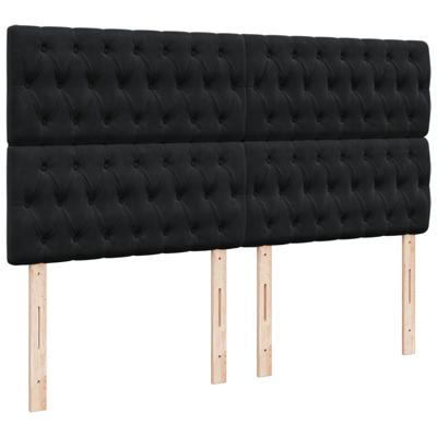 Boxspring met matras fluweel zwart 120x200 cm - thumbnail