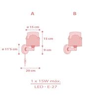 Dalber Roze wandlampWhale - 61179S - thumbnail