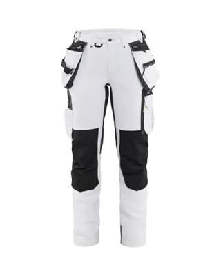 Blåkläder Dames schildersbroek 4-weg stretch 71791645 | Wit/Donkergrijs | Maat 38 - 7330509802052