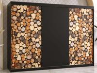 Kledingkast DREMBO 3 schuifdeuren 250 cm mat zwart - thumbnail