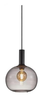 Hanglamp glas Nordlux &apos;Alton 25&apos; zwart smoke E27 fitting 250mm