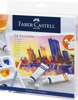 Faber Castell fc-169624 aquarelverf 24 tubes + mengpalet en penseel - thumbnail