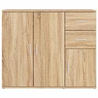 Dressoir 91x29,5x75 cm bewerkt hout sonoma eikenkleurig - thumbnail