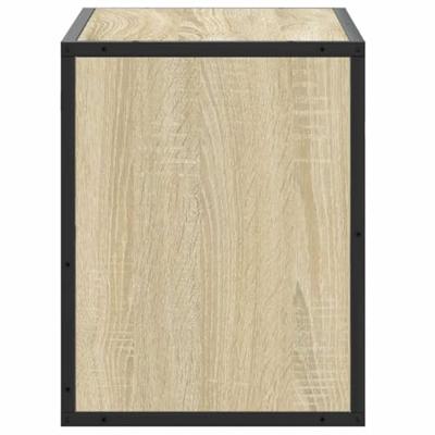 Tv-meubel 60x31x39,5 cm bewerkt hout metaal sonoma eikenkleurig Tv-meubel 60x31x39,5 cm bewerkt hout metaal sonoma eikenkleurig