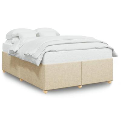 Bedframe zonder matras stof crèmekleurig 140x190 cm