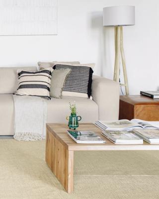 Kave Home Salontafel 'Tulsi' Eiken / glas, 120 x 70cm