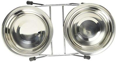 Voerbak voor honden Trixie Roestvrij staal 450 ml Dubbel 2 × 0,45 L - thumbnail