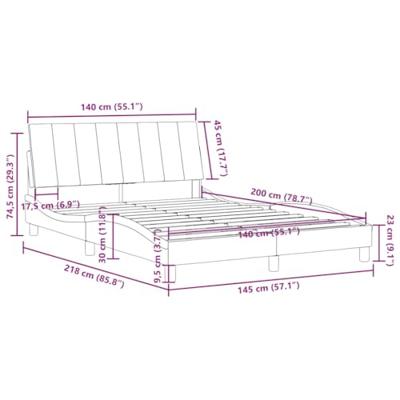 Bedframe met hoofdeinde fluweel roze 140x200 cm