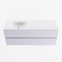 MONDIAZ VICA 130cm badmeubel onderkast Cale 2 lades. Wastafel MOON links 1 kraangat, kleur Talc. - thumbnail