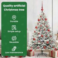 VidaXL Artificial pre-lit kerstboom met ballenset groen 150 cm - thumbnail
