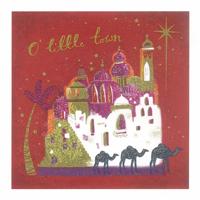 Kerstkaart - Rode Kerststad (Set van 5) - thumbnail