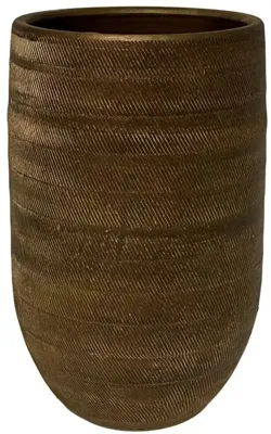 HS Potterie Vaas keramiek 25x50cm goud