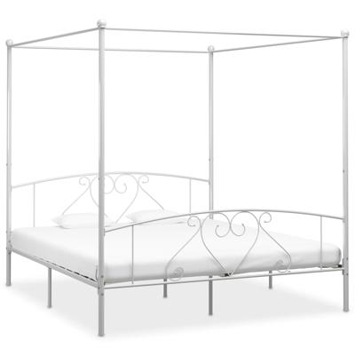 vidaXL Hemelbedframe metaal wit 200x200 cm vidaXL Hemelbedframe metaal wit 200x200 cm