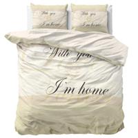 DreamHouse Bedding With You - Creme Dekbedovertrek Lits-jumeaux (240 x 220 cm + 2 kussenslopen) Dekbedovertrek - thumbnail