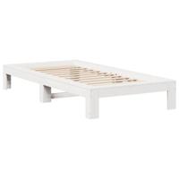Bedframe zonder matras massief grenenhout wit 90x200 cm - thumbnail