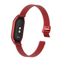 Milanese bandje met case - Rood - Xiaomi Smart Band 8 / 9 / 10 - thumbnail