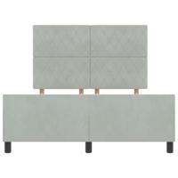 Bedframe met hoofdeinde Lichtgrijs 160 x 200 cm Fluweel - thumbnail