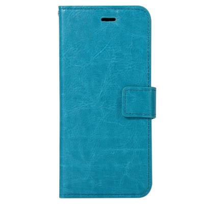Voor iPhone X Crazy Horse textuur horizontaal flip lederen draagtas met houder & Card Slots & portemonnee & Foto Frame(Blue)