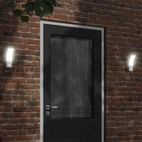 VidaXL Buitenwandlampen 2 st led met sensors gegoten aluminium wit - thumbnail