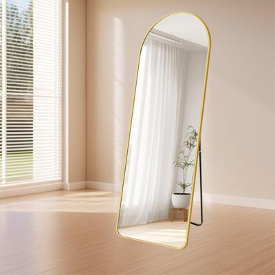 LoXa Passpiegel Luxora Goud - 160x60 cm - Staand & Hangend - Aluminium Frame - HD Glas - Luxe Volledige Lichaam Spiegel
