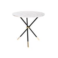 Bijzettafel DKD Home Decor Wit Zwart Gouden Metaal Hout MDF 80 x 80 x 76 cm - thumbnail