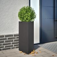VidaXL Plantenbak driehoek 40x34,5x70 cm staal zwart - thumbnail