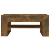 Salontafel 102x55x45 cm bewerkt hout gerookt eikenkleurig - thumbnail