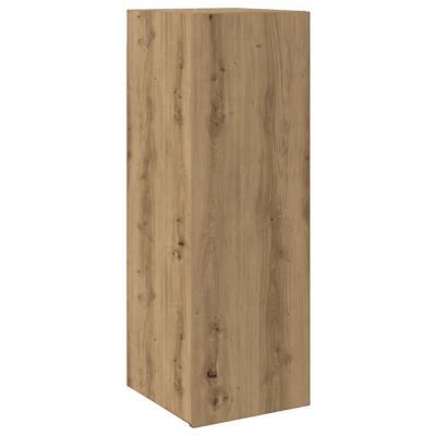 8-delig Tv-meubelset wandmontage bewerkt hout artisanaal eiken - thumbnail