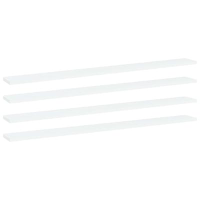 Wandschappen 4 st 100x10x1,5 cm spaanplaat wit