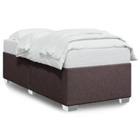 Bedframe zonder matras 90x190 cm stof donkerbruin - thumbnail
