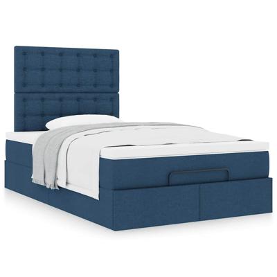 Ottoman bed met matras 140x190cm stof blauw