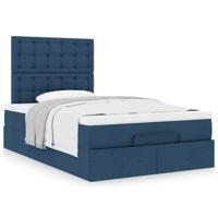 Ottoman bed met matras 120x200cm stof blauw - thumbnail