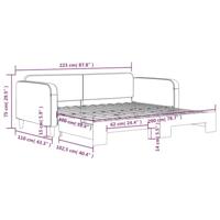 Slaapbank met onderschuifbed 100x200 cm stof taupe - thumbnail