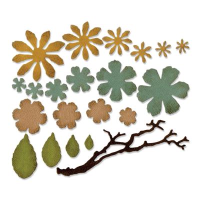 Sizzix • tim holtz thinlits die set small tattered floral 21pcs