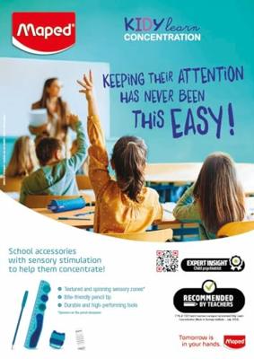 Grafietpotlood maped kidy learn 2 stuks blauw