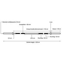 Olympische halterstang 50 mm - Focus Fitness - 220 cm | 330 kg - thumbnail