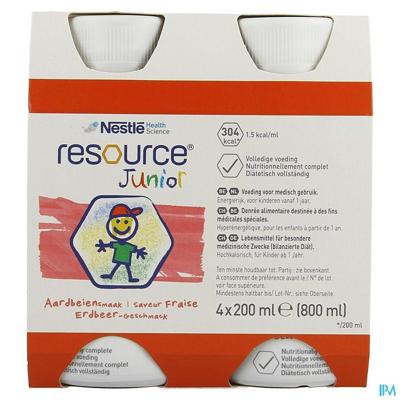 Resource Junior Aardbei 4x200ml