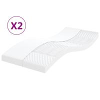 Schuimmatrassen 2 st 7 zones hardheid 20 ILD 100x200 cm wit - thumbnail