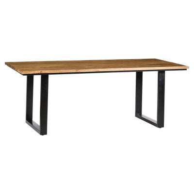 LivingFurn Eettafel 'Colorado' Mangohout en staal, 180 x 90cm LivingFurn Eettafel 'Colorado' Mangohout en staal, 180 x 90cm