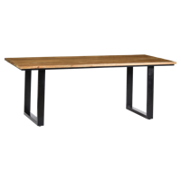 LivingFurn Eettafel 'Colorado' Mangohout en staal, 180 x 90cm - thumbnail