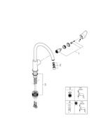 Grohe BauEdge keukenkraan met draaibare uitloop chroom - thumbnail