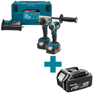 Makita DLX2432TJ | Combiset | 18 V | Zwaardere boor- en (slag)schroefklussen | 2x 5.0 Ah Accu | DDF486 en DTD153 | Snellader | In Mbox
