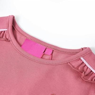 Kindershirt met lange mouwen paddenstoelenprint 128 frambozenkleurig - thumbnail