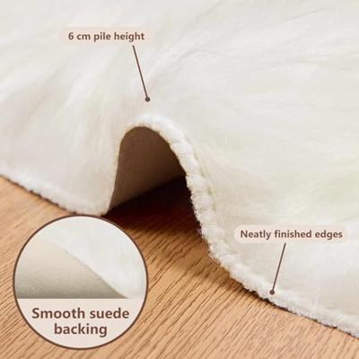 VidaXL Nep schapenvacht tapijt tafalla wit ø 120 cm polyester VidaXL Nep schapenvacht tapijt tafalla wit ø 120 cm polyester